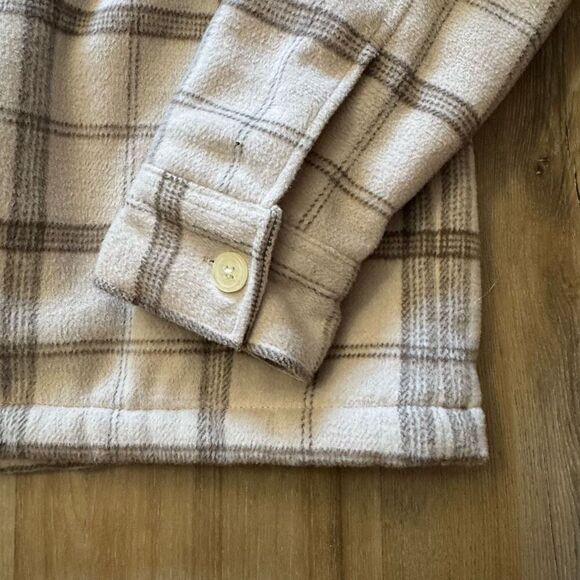 AllSaints Vedder Tan Brown Plaid Jacket  Size Medium Regular Fit Casual Coat - Picture 3 of 9